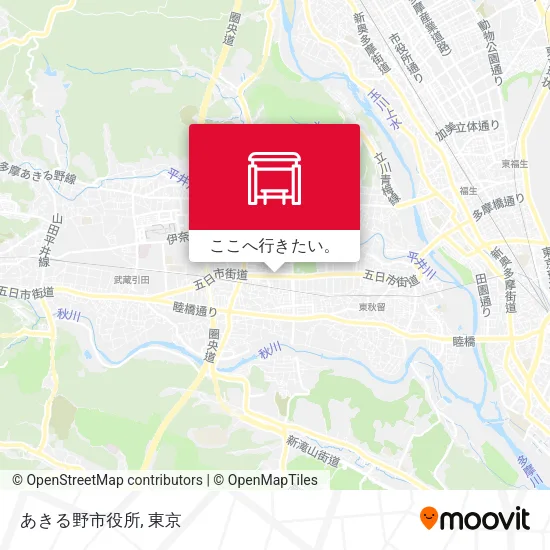 あきる野市役所地図