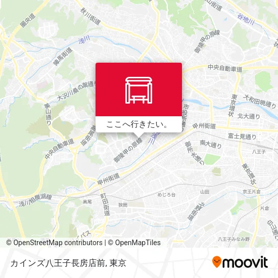 カインズ八王子長房店前地図