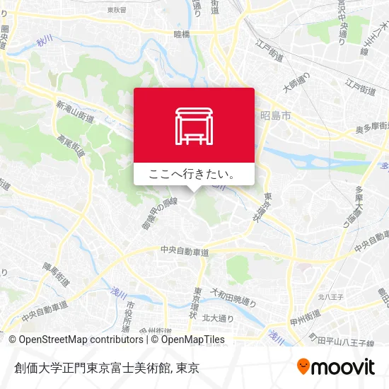 創価大学正門東京富士美術館地図