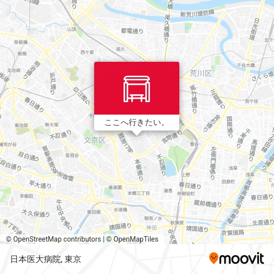 日本医大病院地図