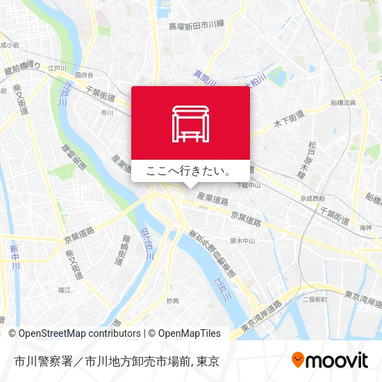 市川警察署／市川地方卸売市場前地図