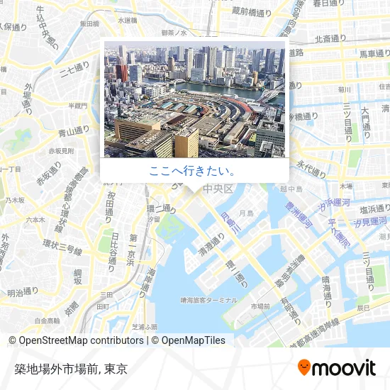 築地場外市場前地図