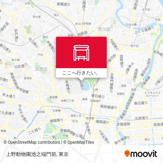 上野動物園池之端門前地図