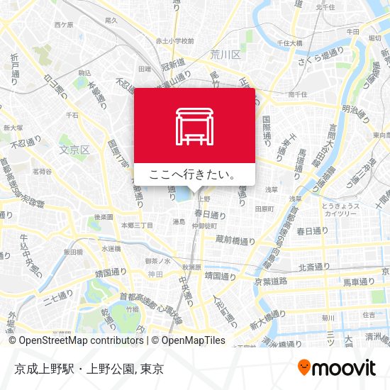 京成上野駅・上野公園地図