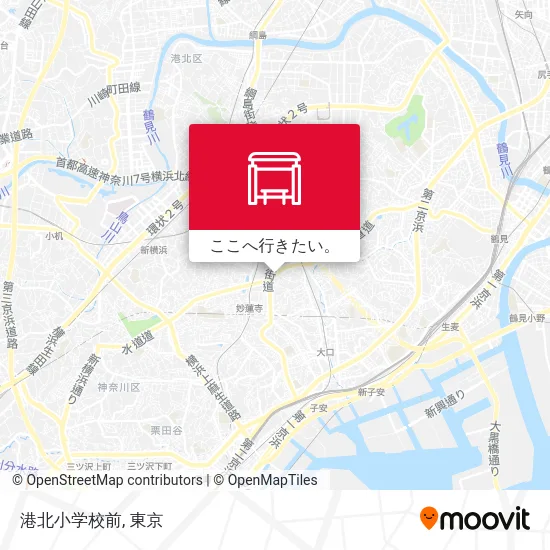 港北小学校前地図