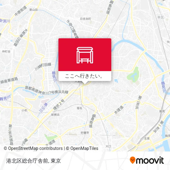港北区総合庁舎前地図