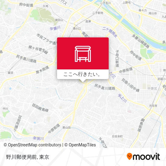 野川郵便局前地図