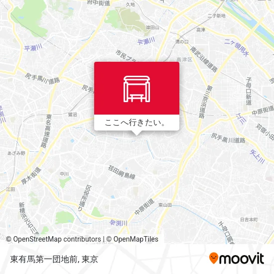 東有馬第一団地前地図