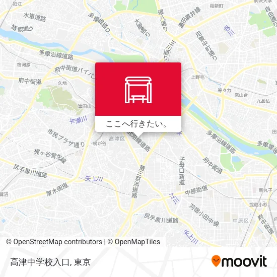 高津中学校入口地図
