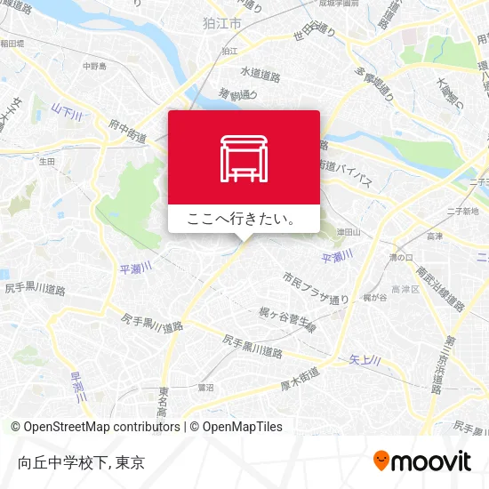 向丘中学校下地図