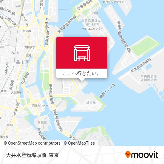 大井水産物埠頭前地図