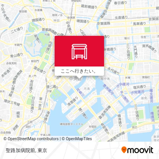 聖路加病院前地図