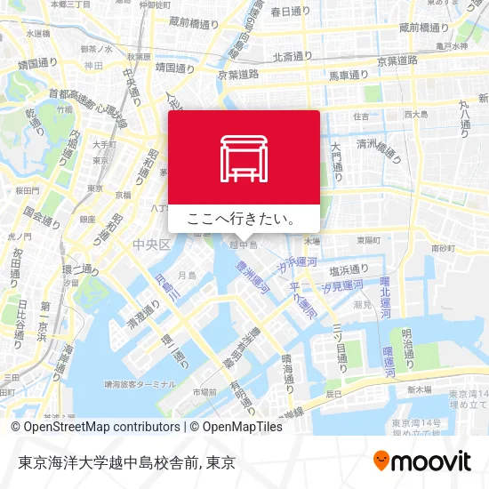 東京海洋大学越中島校舎前地図