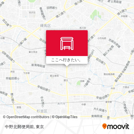 中野北郵便局前地図