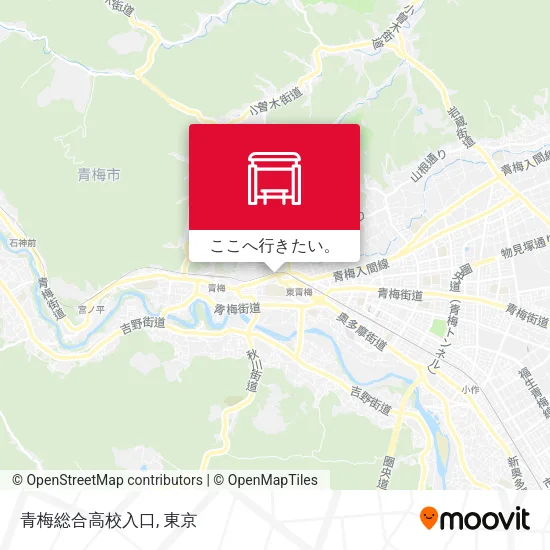 青梅総合高校入口地図