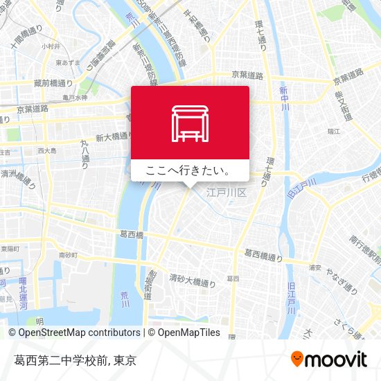 葛西第二中学校前地図