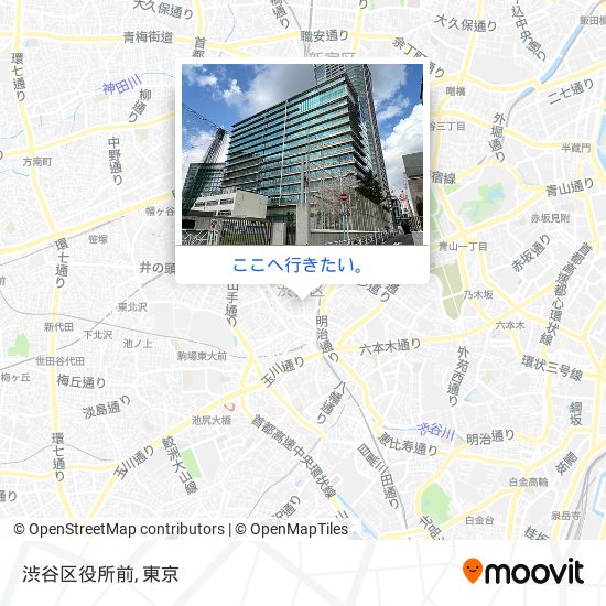 渋谷区役所前地図