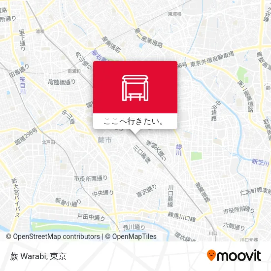 蕨 Warabi地図