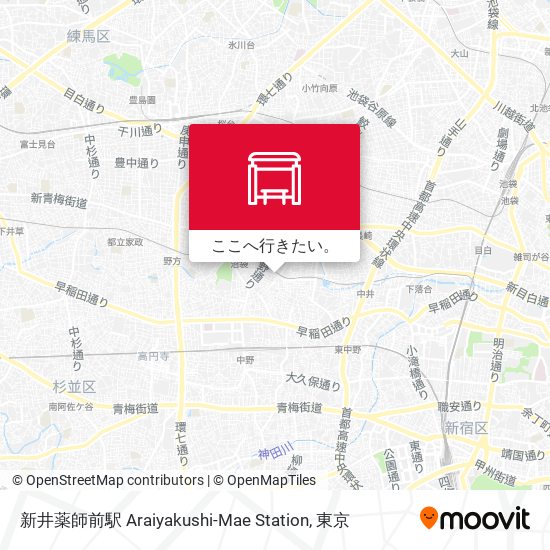 新井薬師前駅 Araiyakushi-Mae Station地図