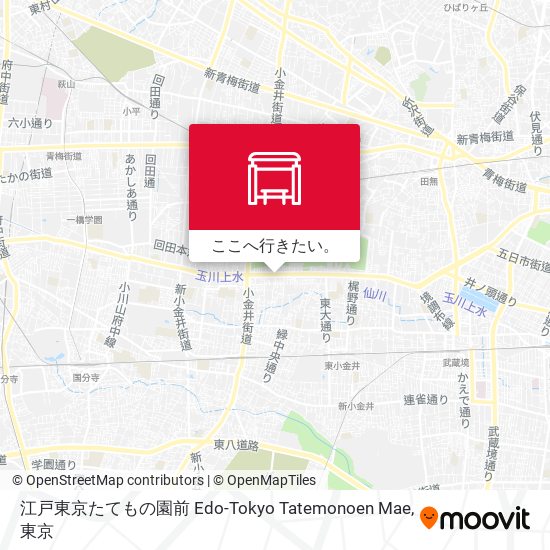 江戸東京たてもの園前 Edo-Tokyo Tatemonoen Mae地図