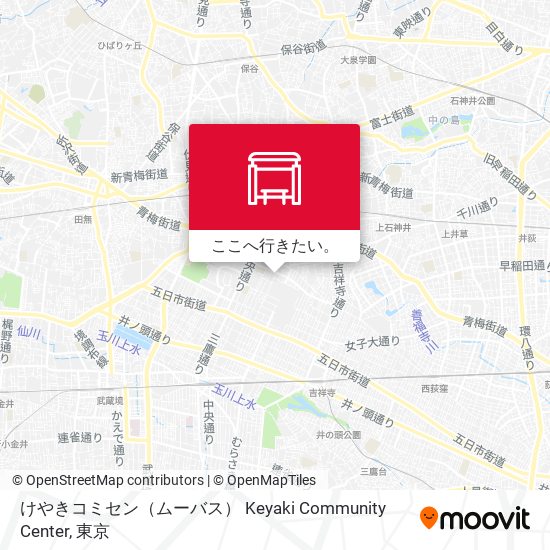 けやきコミセン（ムーバス） Keyaki Community Center地図