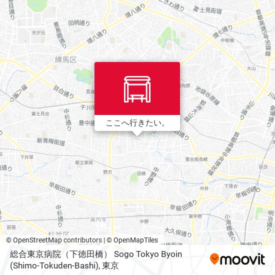 総合東京病院（下徳田橋） Sogo Tokyo Byoin (Shimo-Tokuden-Bashi)地図