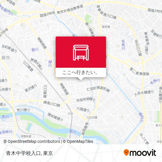 青木中学校入口地図