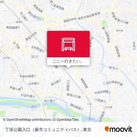 丁張公園入口（蕨市コミュニティバス）地図
