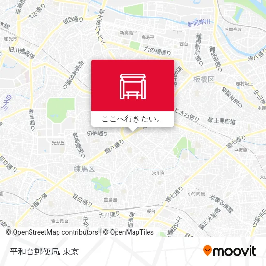 平和台郵便局地図