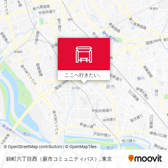 錦町六丁目西（蕨市コミュニティバス）地図