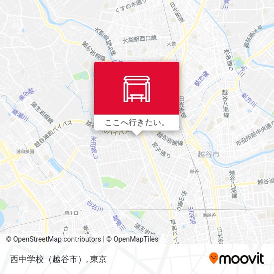 西中学校（越谷市）地図
