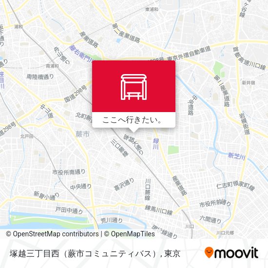 塚越三丁目西（蕨市コミュニティバス）地図