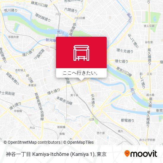 神谷一丁目 Kamiya-Itchōme (Kamiya 1)地図