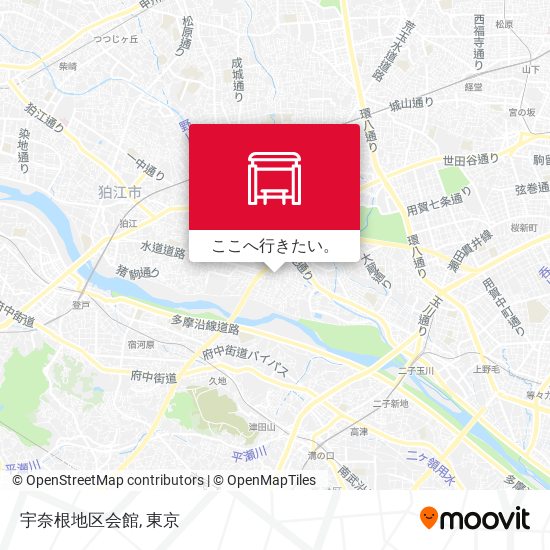 宇奈根地区会館地図