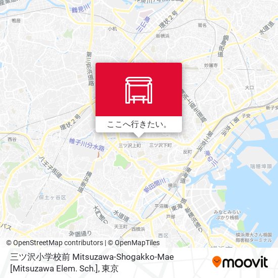 三ツ沢小学校前 Mitsuzawa-Shogakko-Mae [Mitsuzawa Elem. Sch.]地図