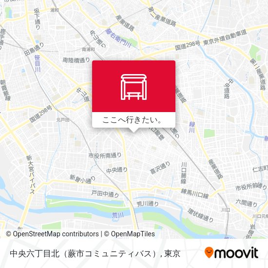 中央六丁目北（蕨市コミュニティバス）地図