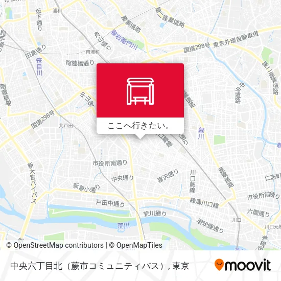 中央六丁目北（蕨市コミュニティバス）地図