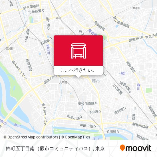 錦町五丁目南（蕨市コミュニティバス）地図