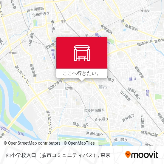 西小学校入口（蕨市コミュニティバス）地図