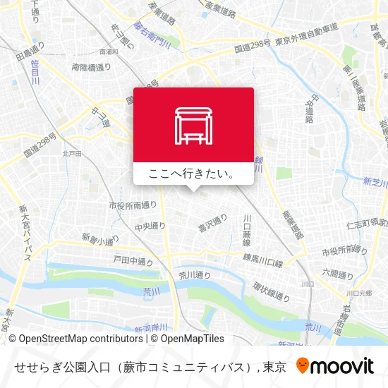 せせらぎ公園入口（蕨市コミュニティバス）地図
