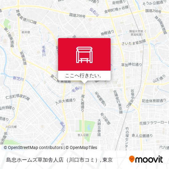 島忠ホームズ草加舎人店（川口市コミ）地図