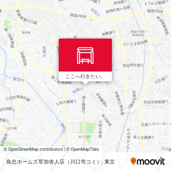 島忠ホームズ草加舎人店（川口市コミ）地図