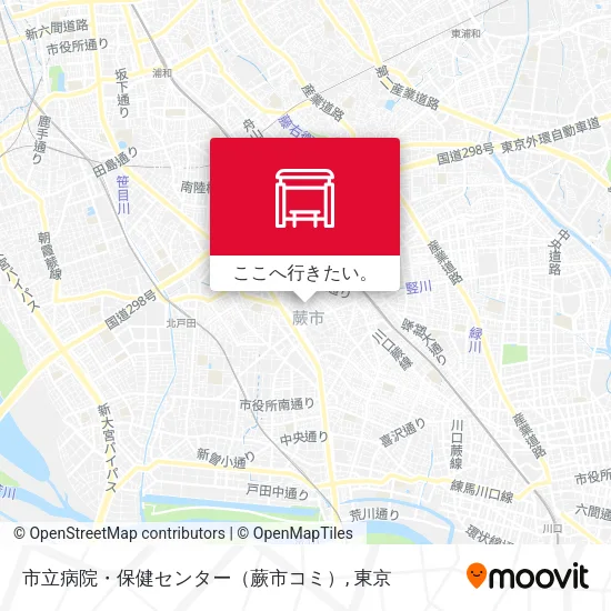 市立病院・保健センター（蕨市コミ）地図