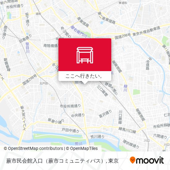 蕨市民会館入口（蕨市コミュニティバス）地図