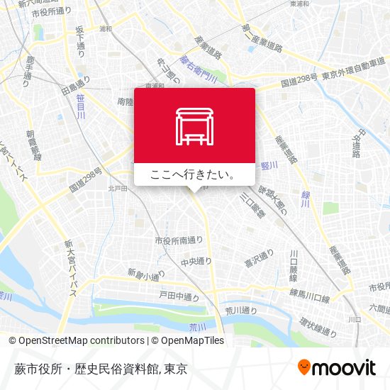 蕨市役所・歴史民俗資料館地図