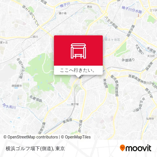 横浜ゴルフ場下(側道)地図