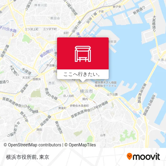 横浜市役所前地図
