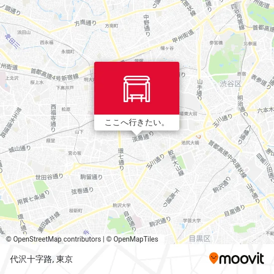 代沢十字路地図