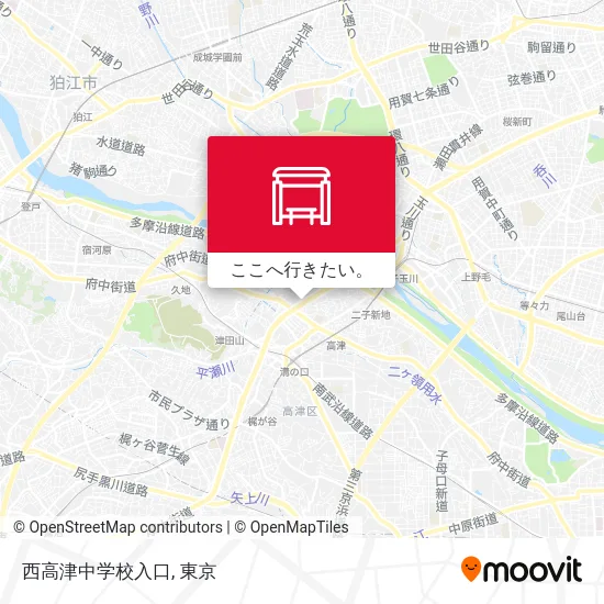 西高津中学校入口地図