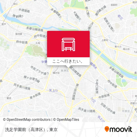 洗足学園前（高津区）地図